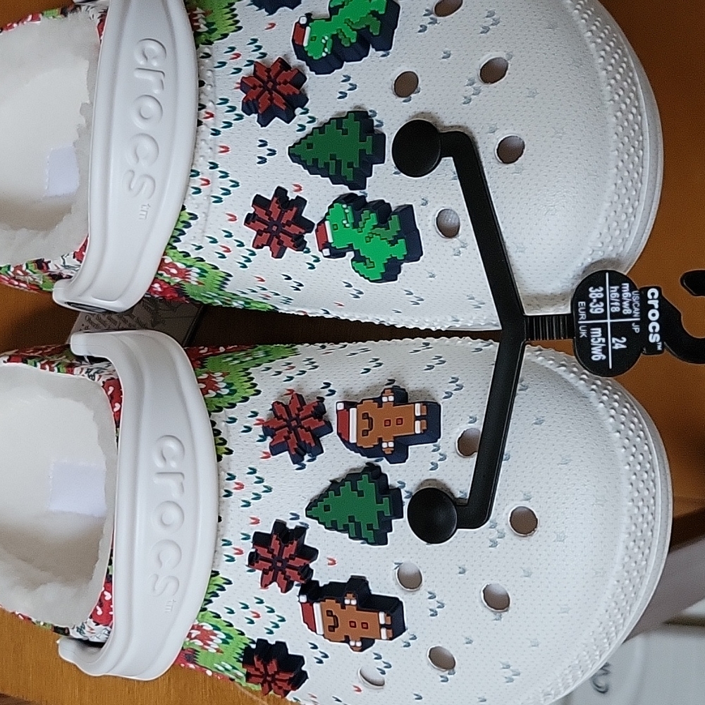 Brand new with tags never worn white Christmas Crocs